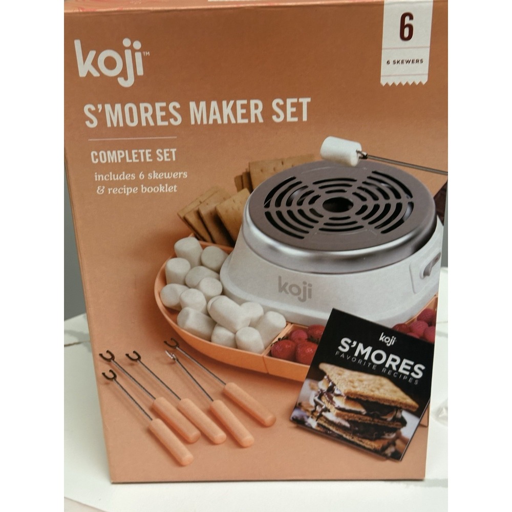 Koji S'mores Maker Set, NEW, Includes 6 Skewers, Recipe Booklet, Complete Kit